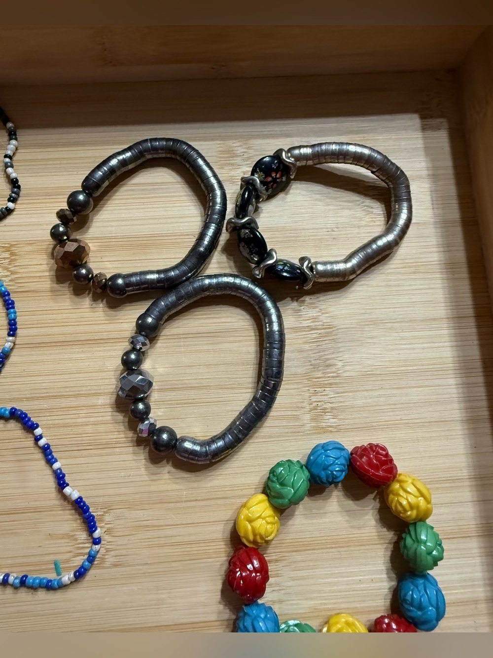 Beaded Bracelet Bangle Bundle of 22 Colorful Boho - Picture 4 of 8